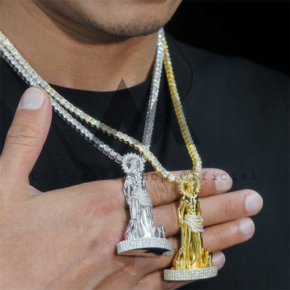 Пройти тестер бриллиантов в стиле хип-хоп, мужская подвеска в виде тела Иисуса, муассанит с бриллиантом, частичный ледяной стиль