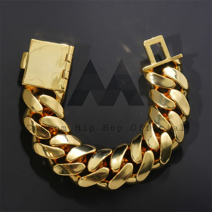 Iced Out 30MM Hand Made 999 Silver Moisasnite Cuban Link Bracelet Miami Style
