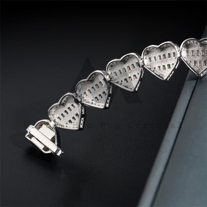925 Silver Iced Out Men's 13MM Baguette Moissanite Diamond Link Bracelet3
