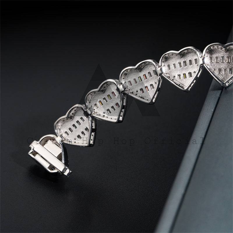 Luxury 925 Silver 13MM Baguette Moissanite Diamond Bracelet for Men Hip Hop Jewelry3