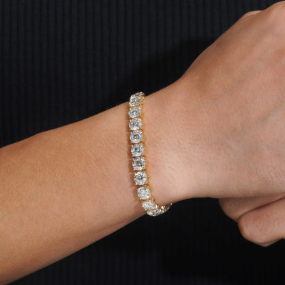 Men's 10K Solid Gold 5MM Tennis Bracelet Moissanite Diamond - Hip Hop Jewelry