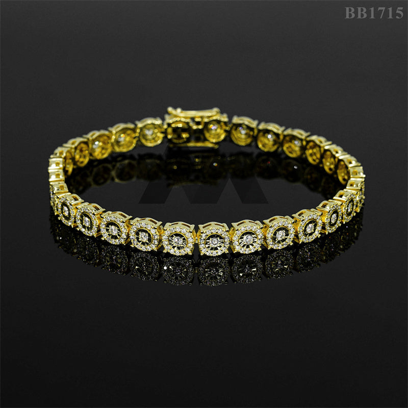2024 new design rapper jewelry fanook style iced out disc moissanite bracelet0