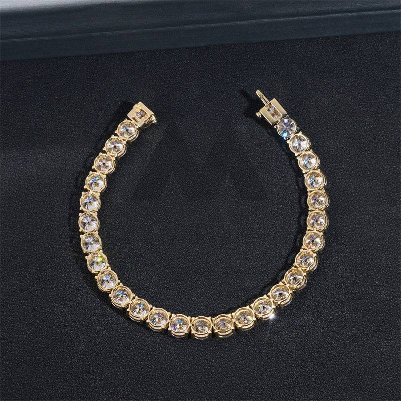 Men's 10K Gold 5MM Moissanite Tennis Bracelet Hip Hop Jewelry