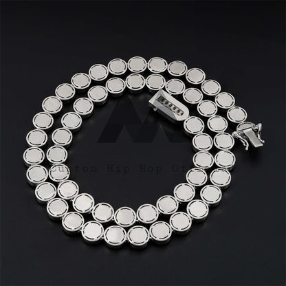 925 Sterling Silver 10MM Cluster Tennis Chain with Iced Out VVS Moissanite Diamonds for Men3