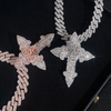 Rose Gold Moissanite Diamond Cross Pendant - Iced Out Hip Hop Jewelry