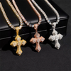 2" Tall Iced Out VVS Moissanite Cross Pendant Fit For 4MM Tennis Chain