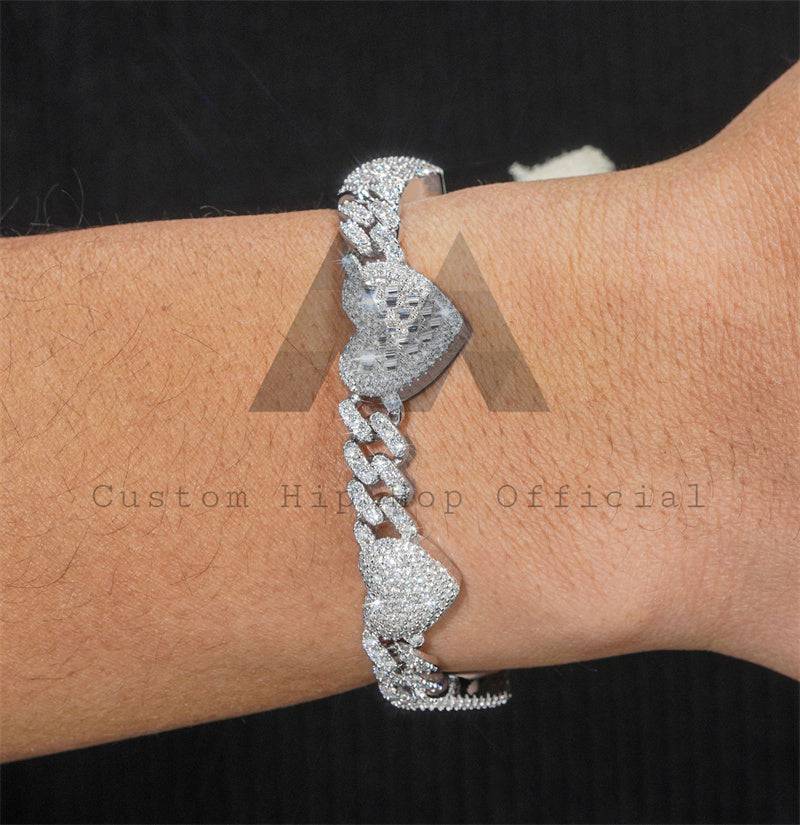 6MM Cuban Link Moissanite Bracelet in White Gold 925 Silver - Hip Hop Jewelry