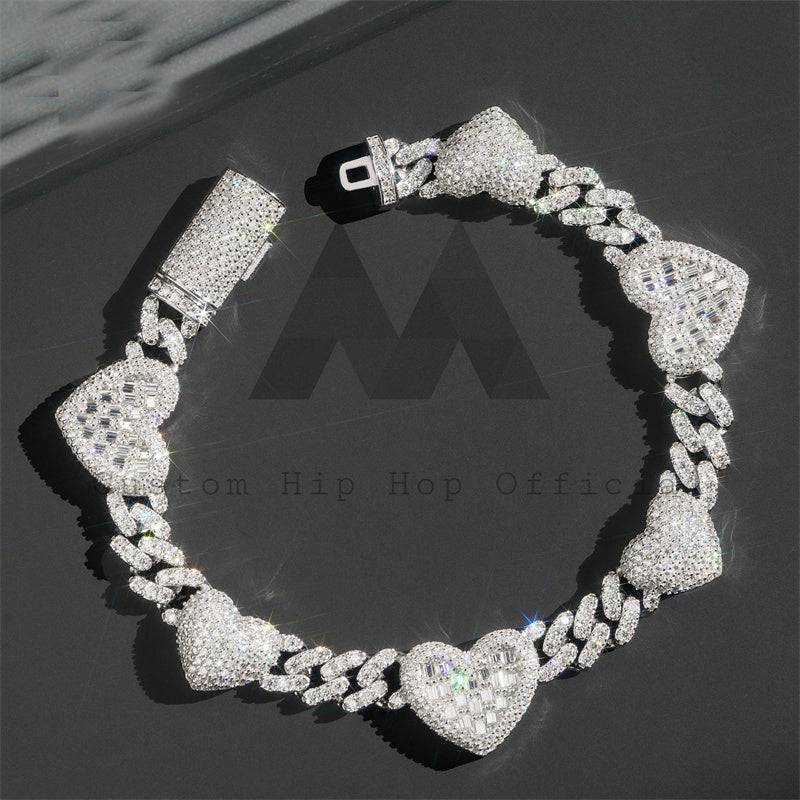 6MM Cuban Link Moissanite Bracelet in White Gold 925 Silver - Hip Hop Jewelry