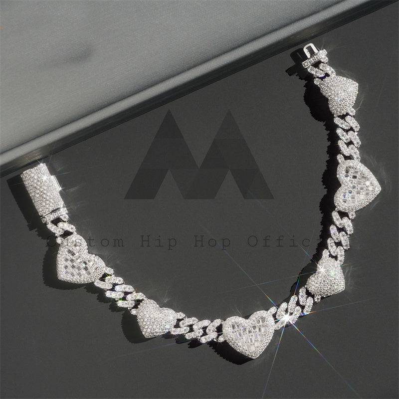 6MM Cuban Link Moissanite Bracelet in White Gold 925 Silver - Hip Hop Jewelry