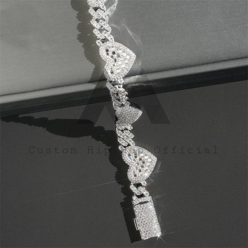 6MM Cuban Link Moissanite Bracelet in White Gold 925 Silver - Hip Hop Jewelry