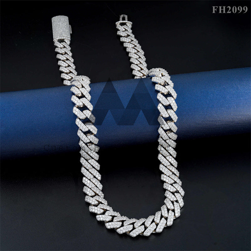 Gra Certificated 15MM Moissanite Cuban Chain Iced Out Hip Hop Jewelry Passing Diamond Tester5