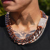 Hip hop jewelry featuring solid chain 18K rose gold plated over 999 silver Cuban chain with moissanite lock3