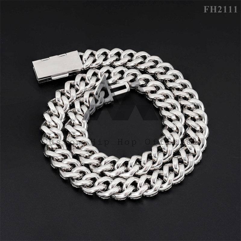 Gra Certificated 15MM Moissanite Cuban Chain Iced Out Hip Hop Jewelry Passing Diamond Tester1