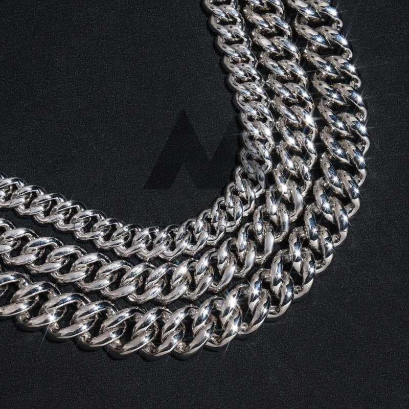 13MM 15MM 18MM 20MM VVS Moissanite Three Rows Cuban Chain For Men Iced Out 925 Silver