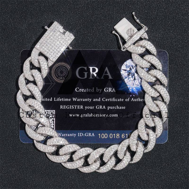 925 Sterling Silver Moissanite Cuban Chain Iced Out Men's Hip Hop Jewelry