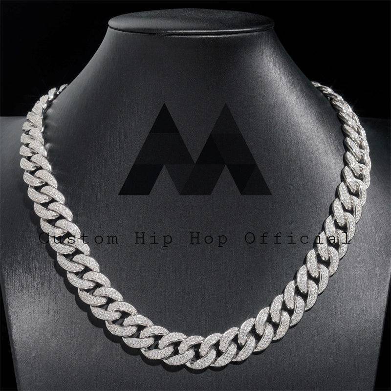 925 Sterling Silver Moissanite Cuban Chain Iced Out Men's Hip Hop Jewelry