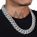 Custom Name Clasp 22mm Mosaic-Set diamond Cuban Link Chain 14K Gold