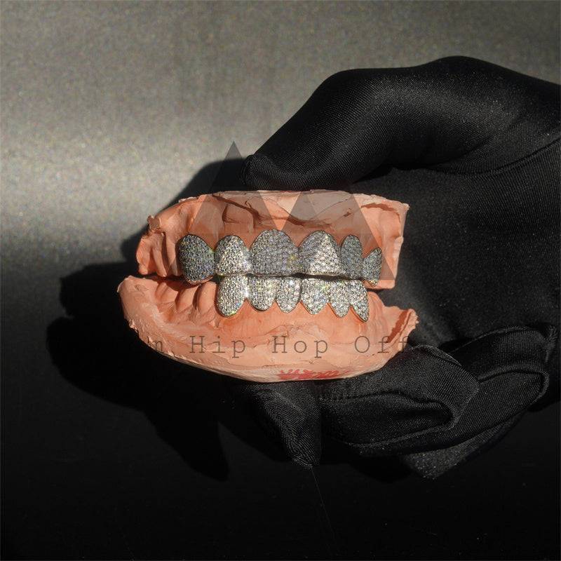 Moissanite Diamond Grillz 6 Top 6 Bottom hip hop jewelry for rappers