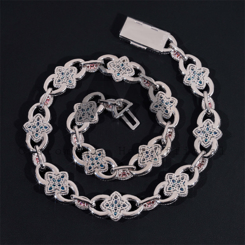 20MM Iced Out VVS Color Moissanite Hip Hop Chain  Link Necklace For Men