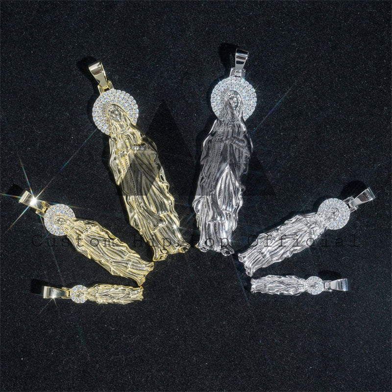 Кулон Иисуса из муассанита трех разных размеров из серебра 925 пробы со льдом для мужчин