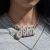 Rose Gold and White Gold 16MM Cuban Choker Name Necklace with Moissanite in Hip Hop Jewelry Style0