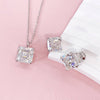 925 Sterling Silver Asscher Cut VVS Moissanite Necklace With Earrings Set For Women