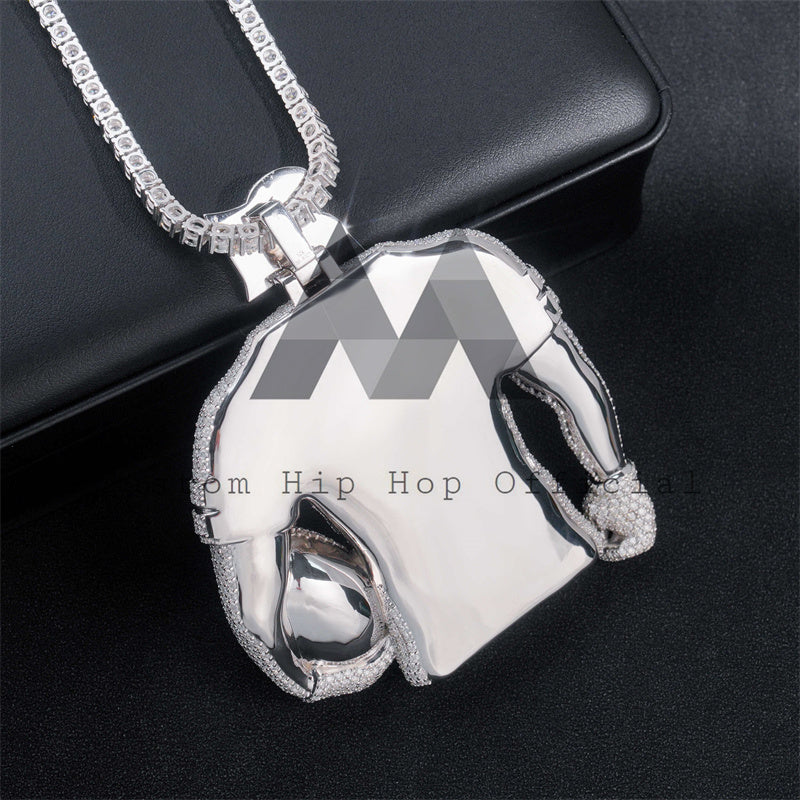 Iced Out Moissanite Pendant 3 inch Tall Custom Made Hip Hop Rapper Jewelry3