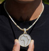 Custom 2-inch Africa Map Pendant 14K Gold Plated with VVS Moissanite and Tennis Chain3