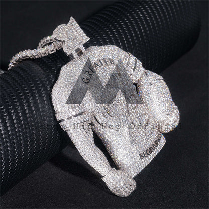 Iced Out Moissanite Pendant 3 inch Tall Custom Made Hip Hop Rapper Jewelry2