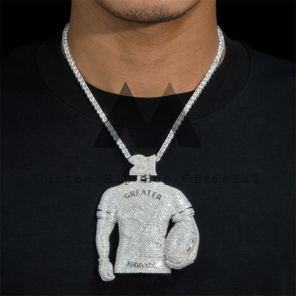 Iced Out Moissanite Pendant 3 inch Tall Custom Made Hip Hop Rapper Jewelry0