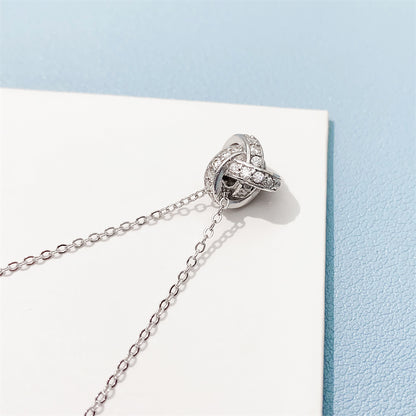 Ожерелье из стерлингового серебра с муассанитом и бриллиантом Micro Pave Prong для женщин