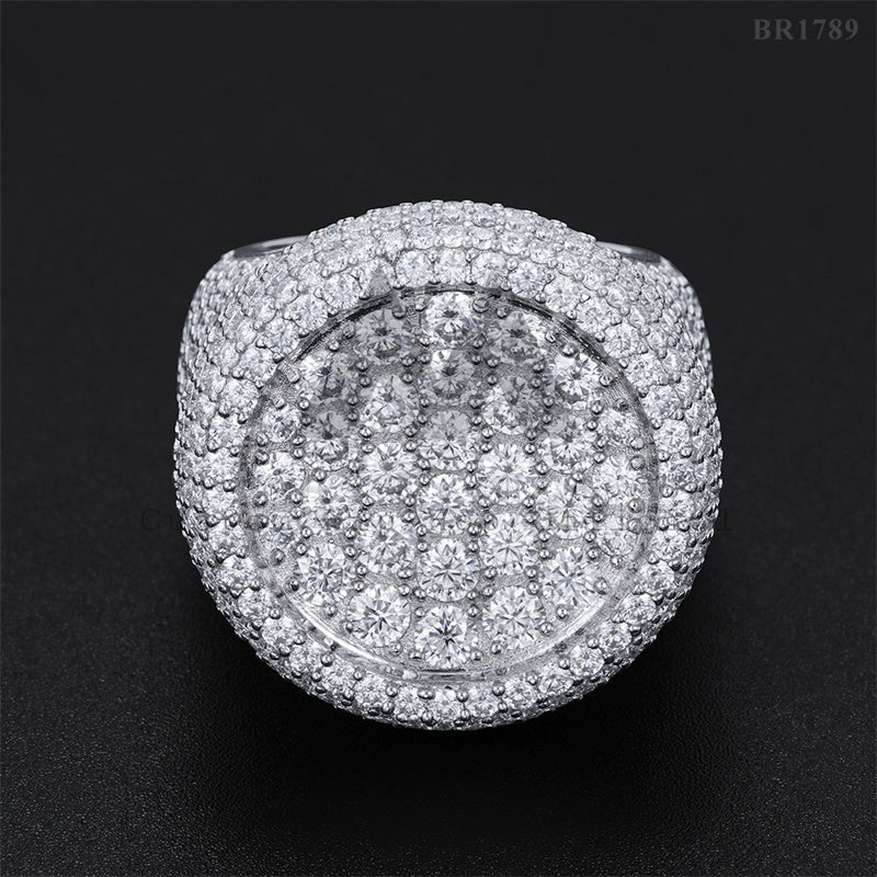 Полностью ледяное серебро 925 пробы, мужское модное кольцо VVS с муассанитом Iced Out, хип-хоп