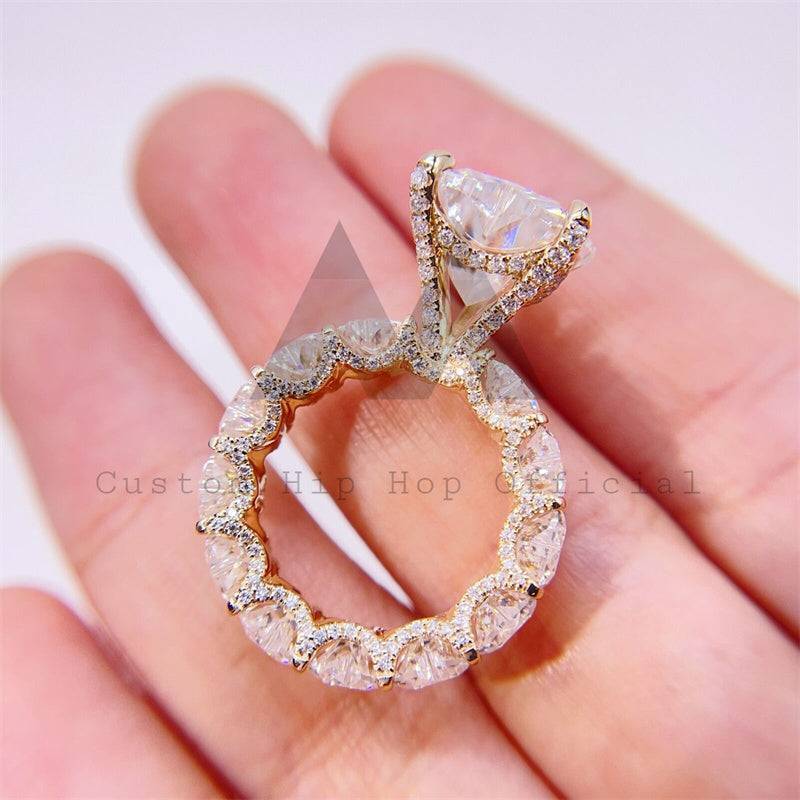 Women Jewelry VVS Heart Cut Moissanite Engagement Ring 925 Silver 10K 14K 18K Yellow Gold