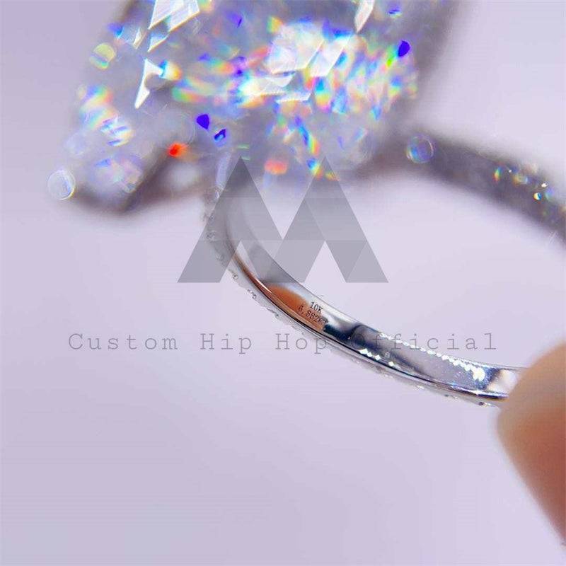 Fashion design hip hop jewelry with 925 silver, 10K, 14K, 18K white gold and two stone moissanite engagement ring3