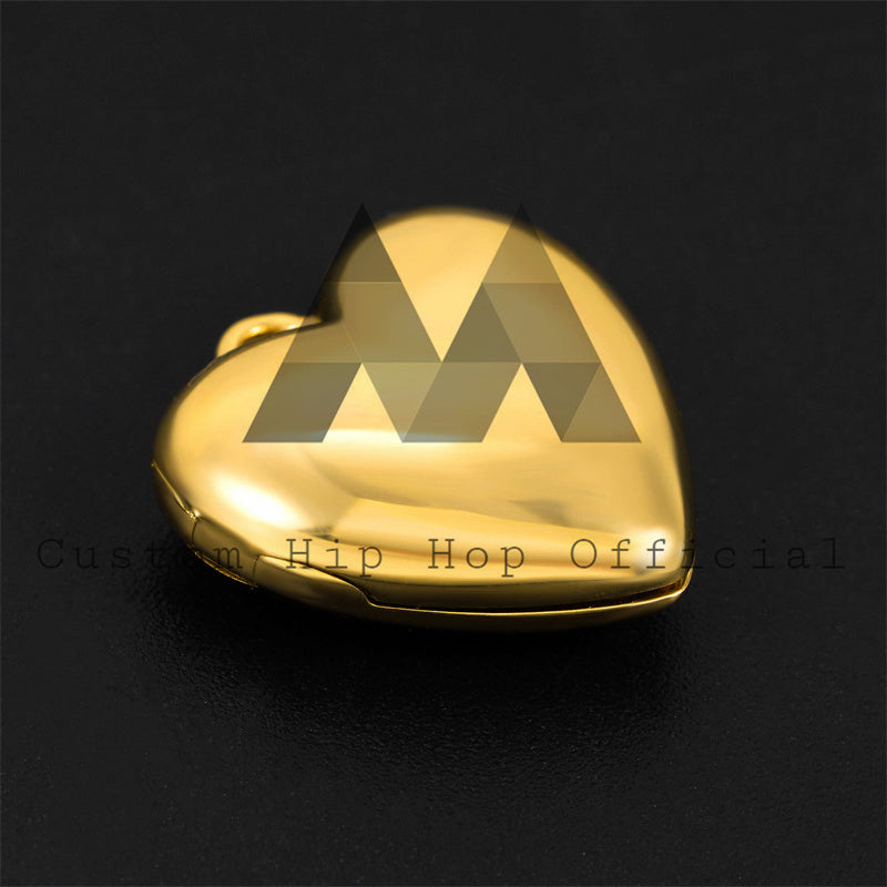4.74G Memory Pendant 1 inch 9k Solid Yellow Gold Heart Shaped Photo Pendant0