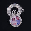 Custom Made 45MM Photo Memory Pendant VVS Moissanite Diamond Match 4MM Tennis Chain