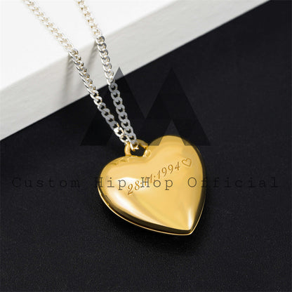 4.74G Memory Pendant 1 inch 9k Solid Yellow Gold Heart Shaped Photo Pendant3