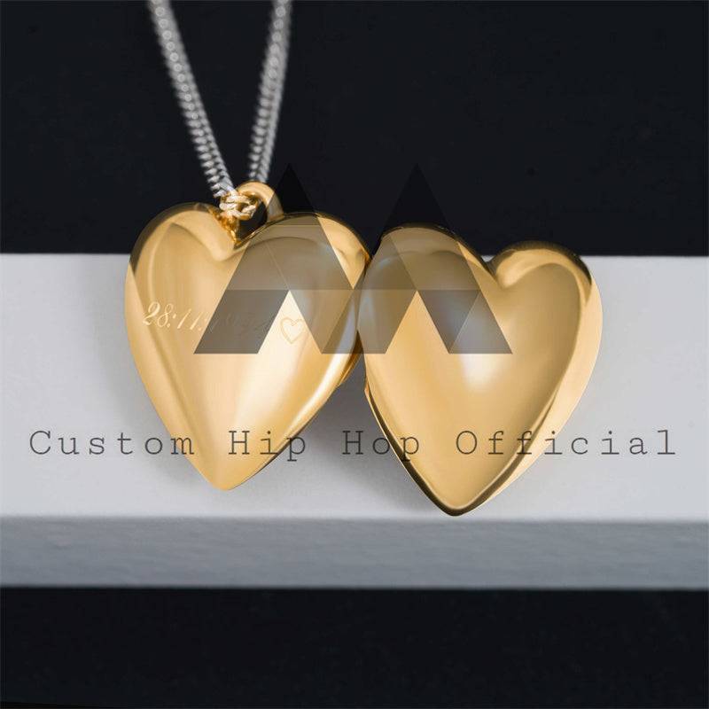 4.74G Memory Pendant 1 inch 9k Solid Yellow Gold Heart Shaped Photo Pendant2