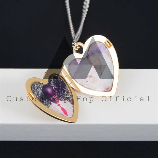 4.74G Memory Pendant 1 inch 9k Solid Yellow Gold Heart Shaped Photo Pendant1