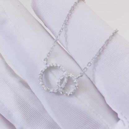 925 Серебряное двойное круговое женское ожерелье с бриллиантом из муассанита, подарок на день Святого Валентина