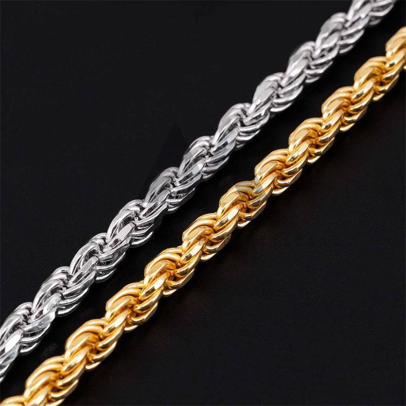 Solid Silver 925 Plain Design Diamond Cut 6MM Rope Chain For Men Hip Hop Jewelry5