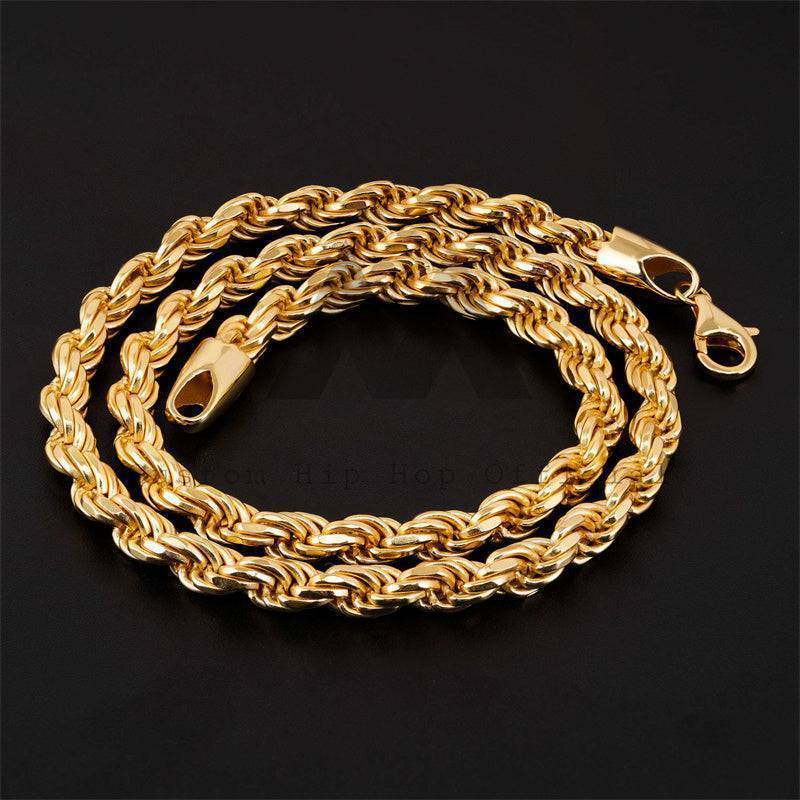 Solid Silver 925 Plain Design Diamond Cut 6MM Rope Chain For Men Hip Hop Jewelry4