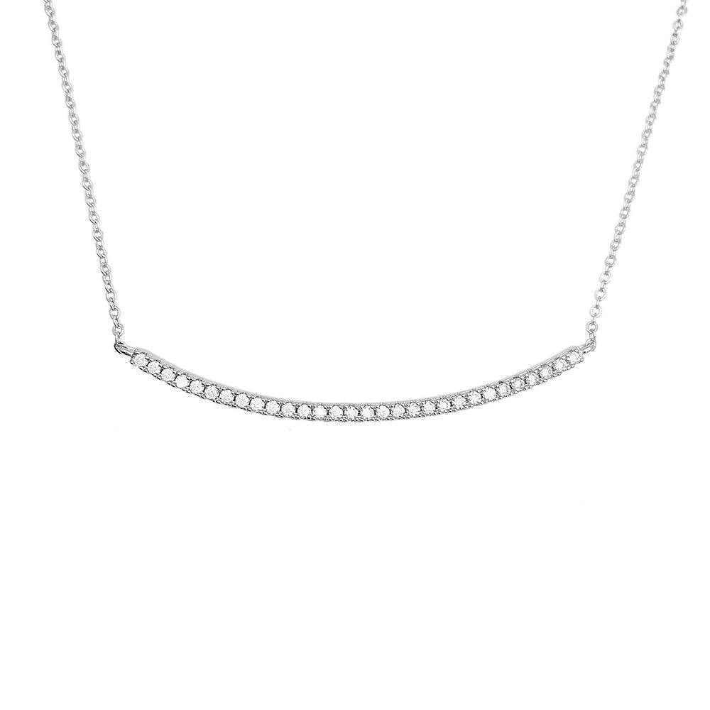 Sterling Silver 925 White Gold Plating Moissanite Diamond Smile Necklace For Women