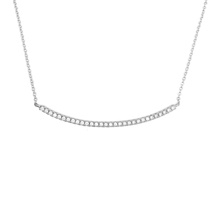 Sterling Silver 925 White Gold Plating Moissanite Diamond Smile Necklace For Women