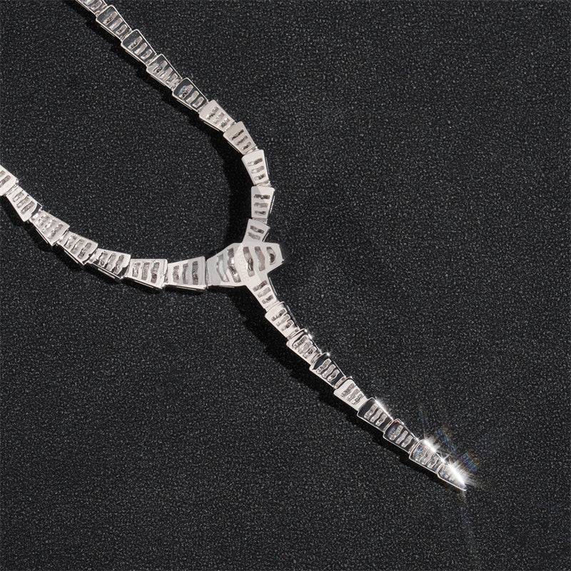 Iced Out Moissanite Diamond Sterling Silver 925 Snake Necklace for Women in Hip Hop Jewelry Style3