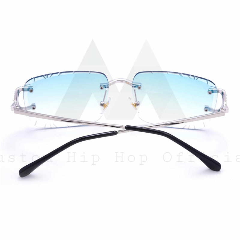 Iced Out 925 Sterling Silver VVS Moissanite Diamond Sunglasses For Men