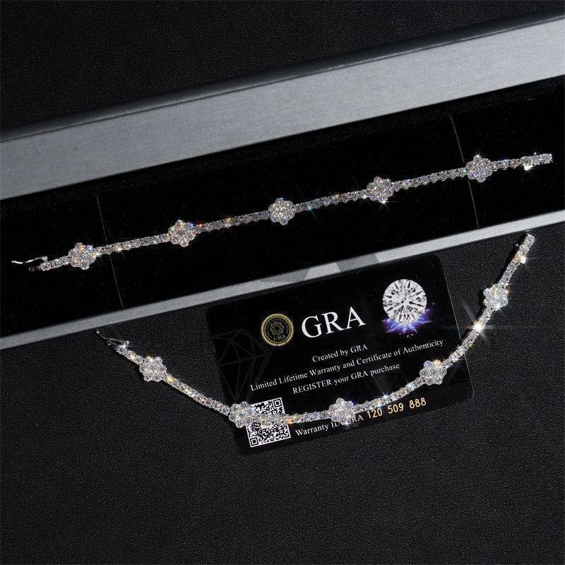 Luxurious 925 Silver Moissanite Tennis Bracelet with 3MM Iced Out Elegance