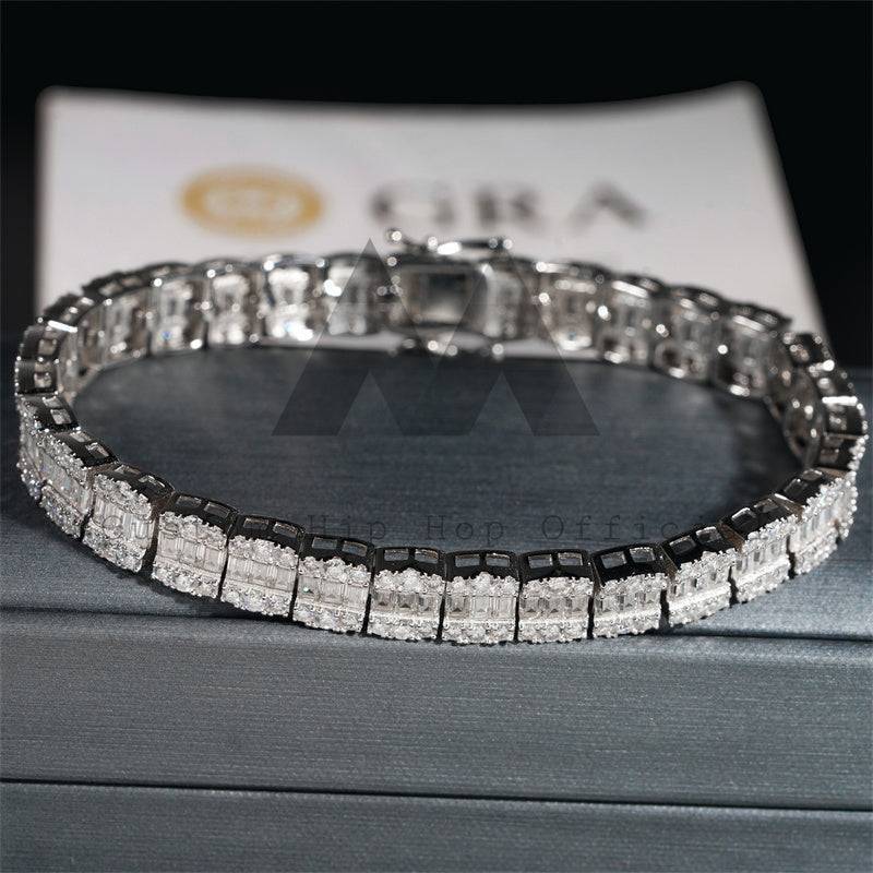 Iced Out 9MM Moissanite Diamond Tennis Bracelet for Men Hip Hop Sterling Silver Jewelry0