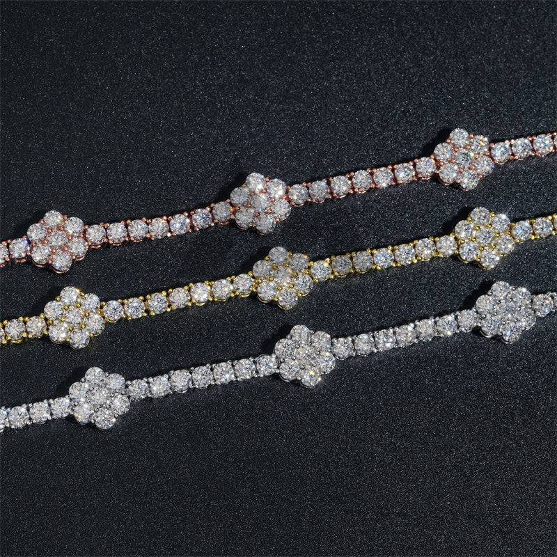 Luxurious 925 Silver Moissanite Tennis Bracelet with 3MM Iced Out Elegance