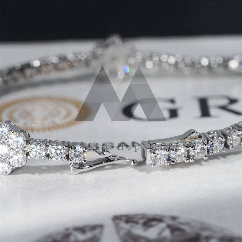 Luxurious 925 Silver Moissanite Tennis Bracelet with 3MM Iced Out Elegance